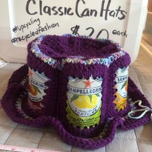 Soda Can Hat Handmade from San Pelegrino soda cans. One size fits all